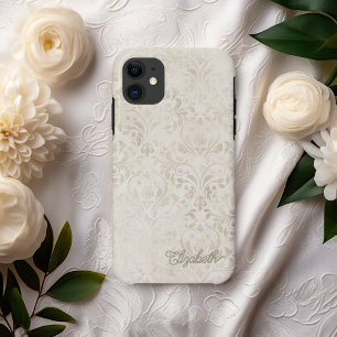 Elegant ivoor en beige  Damask Design iPhone 11 Hoesje
