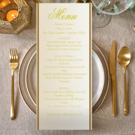Elegant ivoor en geel huwelijksmenu menu