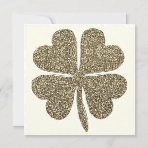 Elegant Ivoor en Gold Look Four Leaf Clover