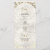 Elegant Ivoor en Gouden Bruiloft Programma (Achterkant)