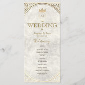 Elegant Ivoor en Gouden Bruiloft Programma (Voorkant)