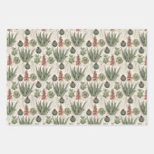 Elegant ivoor en groene bloem patroon Bloemen Inpakpapier Vel (Voorkant 3)
