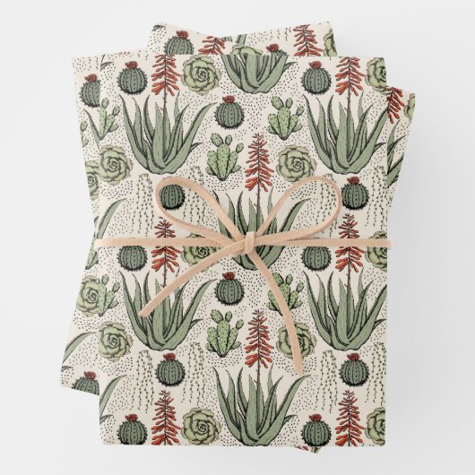 Elegant ivoor en groene bloem patroon Bloemen Inpakpapier Vel (In situ)