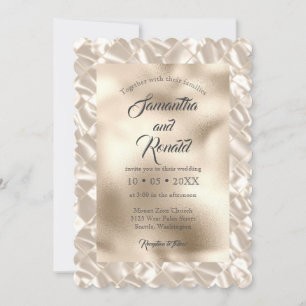 Elegant Ivoor Faux Folie bruiloft uitnodiging