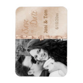 Elegant ivoor & Gold Photo Save the Date Magneet (Verticaal)