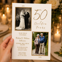 Elegant Ivoor & Goud 50ste Huwelijksjubileum