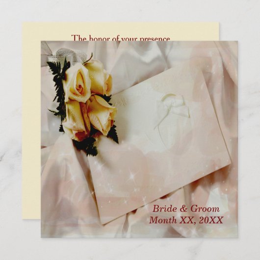 Elegant Ivoor met uitnodiging tot weddenschap met  (Voorkant / Achterkant)