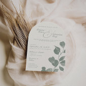 Elegant Ivoor & Sage Herfst Botanische Trouwboog Kaart