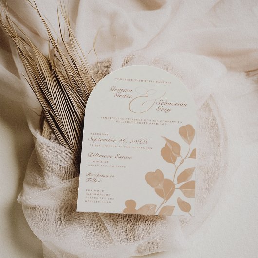 Elegant Ivoor & Terracotta Fall Wedding Arch Kaart
