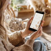 Elegant Ivoor & Terracotta Herfst Botanische bruil Kaart