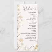 Elegant Ivoor Wildflower Trouwprogramma Kaart (Voorkant)