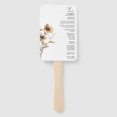 Elegant Ivoor Wildflower Trouwprogramma Kaart Handwaaier (Achterkant)