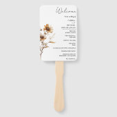 Elegant Ivoor Wildflower Trouwprogramma Kaart Handwaaier (Voorkant)