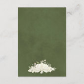 Elegant Ivoor Wit Bloemen Bruiloft Details QR Code Informatiekaartje (Achterkant)