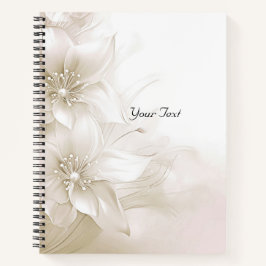 Elegant ivoor witte bloemen Notitieboek