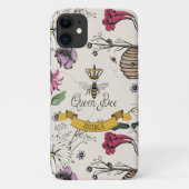 Elegant Ivoor, Zwart & Goud Queen Bee & Crown Case-Mate iPhone Case (Achterkant)