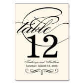 Elegant Ivoor Zwart Kalligrafie Bruiloft Monogram Kaart (Voorkant)