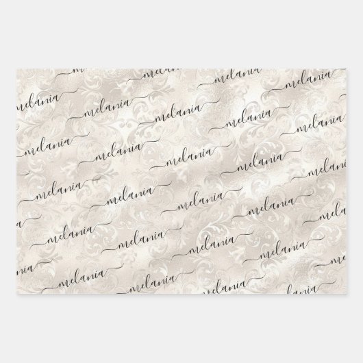 Elegant Ivoren Parel Textuurpatroon Inpakpapier Vel (Voorkant)