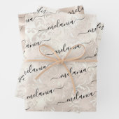 Elegant Ivoren Parel Textuurpatroon Inpakpapier Vel (In situ)