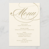 Elegant Ivory and Gold Calligraphy Wedding Menu (Voorkant)