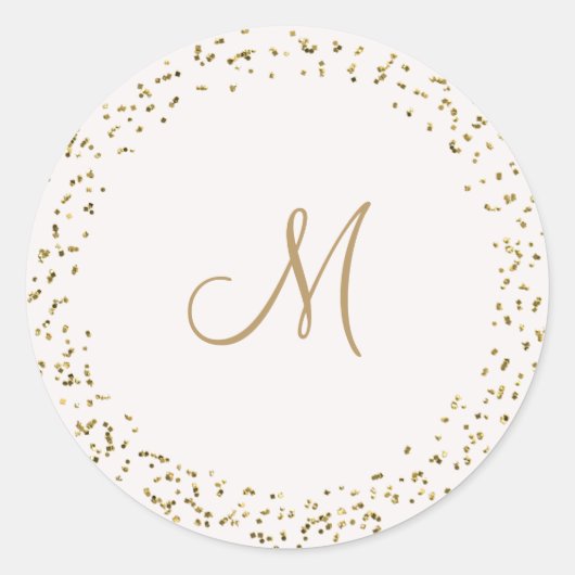Elegant Ivory and Gold Wedding Sticker (Voorkant)