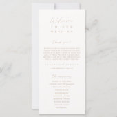 Elegant Ivory & Beige Wedding Ceremony Programme (Voorkant)