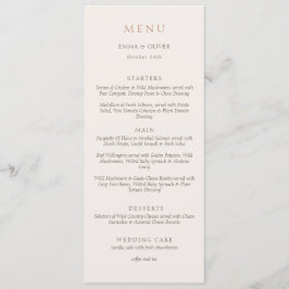 Elegant Ivory Copper Script Double Side Wedding  Menu