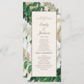 Elegant Ivory Cream  Floral Wedding Programme Programma (Voorkant / Achterkant)