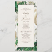 Elegant Ivory Cream Floral Wedding Programme Programma (Voorkant)