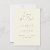 Elegant Ivory Cream Minimalist Wedding Save The Date (Voorkant)