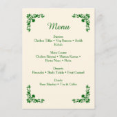 Elegant Ivory & Emerald Floral Wedding Menu (Devant)
