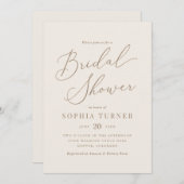 Elegant Ivory en Gold Calligraphy Vrijgezellenfees Kaart (Voorkant / Achterkant)