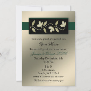 Elegant Ivory en Green Corporate Party Invitation Kaart