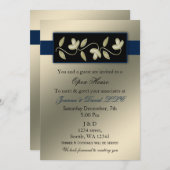Elegant Ivory et Navy Corporate Party Invitation (Devant / Derrière)