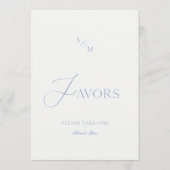 Elegant ivory “Favors” sign  Kaart (Voorkant)