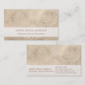 *~* Elegant Ivory Floral Damask Visitekaartje (Voorkant / Achterkant)