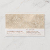 *~* Elegant Ivory Floral Damask Visitekaartje (Achterkant)