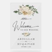 Elegant Ivory Floral Muslim Wedding Welcome (Recto)