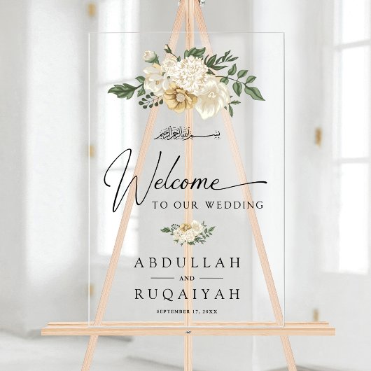 Elegant Ivory Floral Muslim Wedding Welcome
