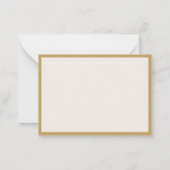 Elegant Ivory Gold Border Monogram Notitiekaartje (Achterkant)