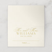 Elegant Ivory Gold Calligraphy Weddenemonogram (Buitenkant ongevouwen)