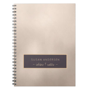 Elegant Ivory Gold Foil Name and Text Personalized Notitieboek