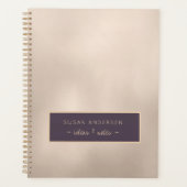 Elegant Ivory Gold Foil Name and Text Personalized Planner (Voorkant)