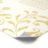 Elegant Ivory Gold Glamour Wedding Seding Poster (Hoek)
