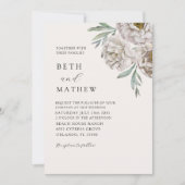 Elegant Ivory & Off White Florals Wedding Kaart (Voorkant)