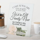 Elegant Ivory Peach Roos Open Seating Weddenschap Reclamebord Met Voetstuk (Insitu)