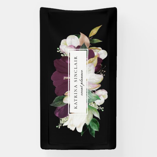 Elegant Ivory Plum Paars Floral Spandoek (Verticaal)