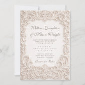 Elegant Ivory Rococo Scroll Wedding Invitation (Devant)