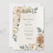 Elegant Ivory Roses Wedding Invitation (Devant)