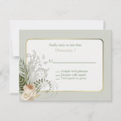 Elegant Ivory Rozen Wedding RSVP Kaart (Voorkant)
